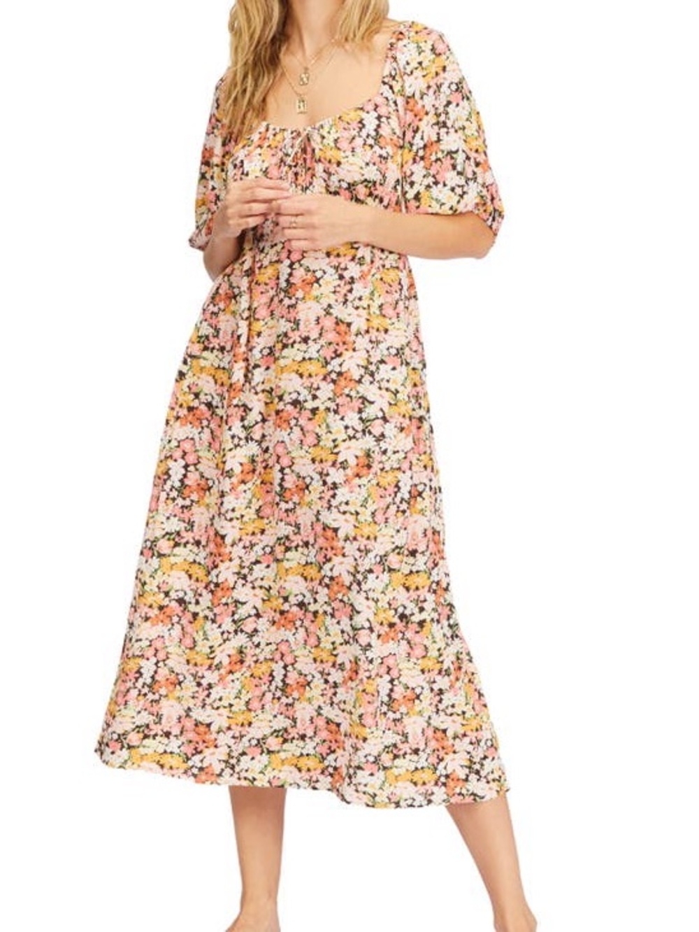 Billabong Floral Print Midi Dress
